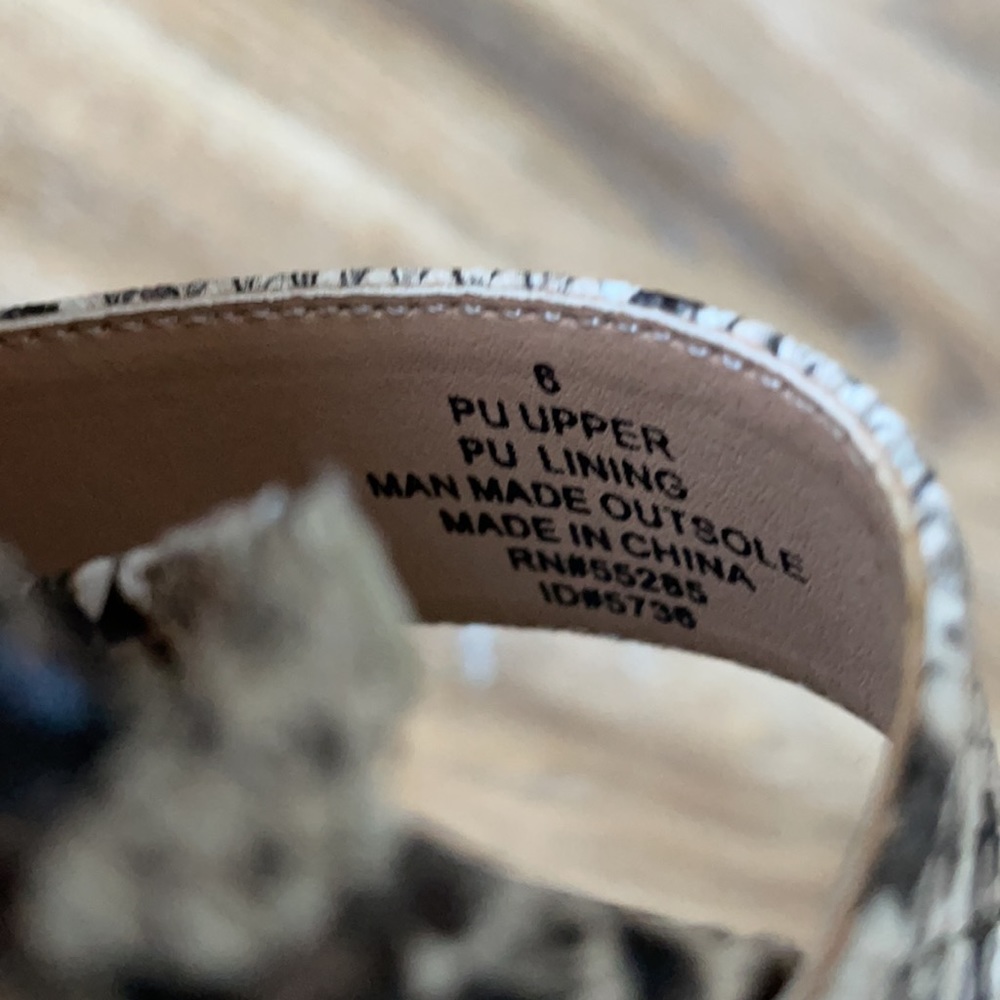 Express Snakeskin Square Toe Slingback Heels - image 4